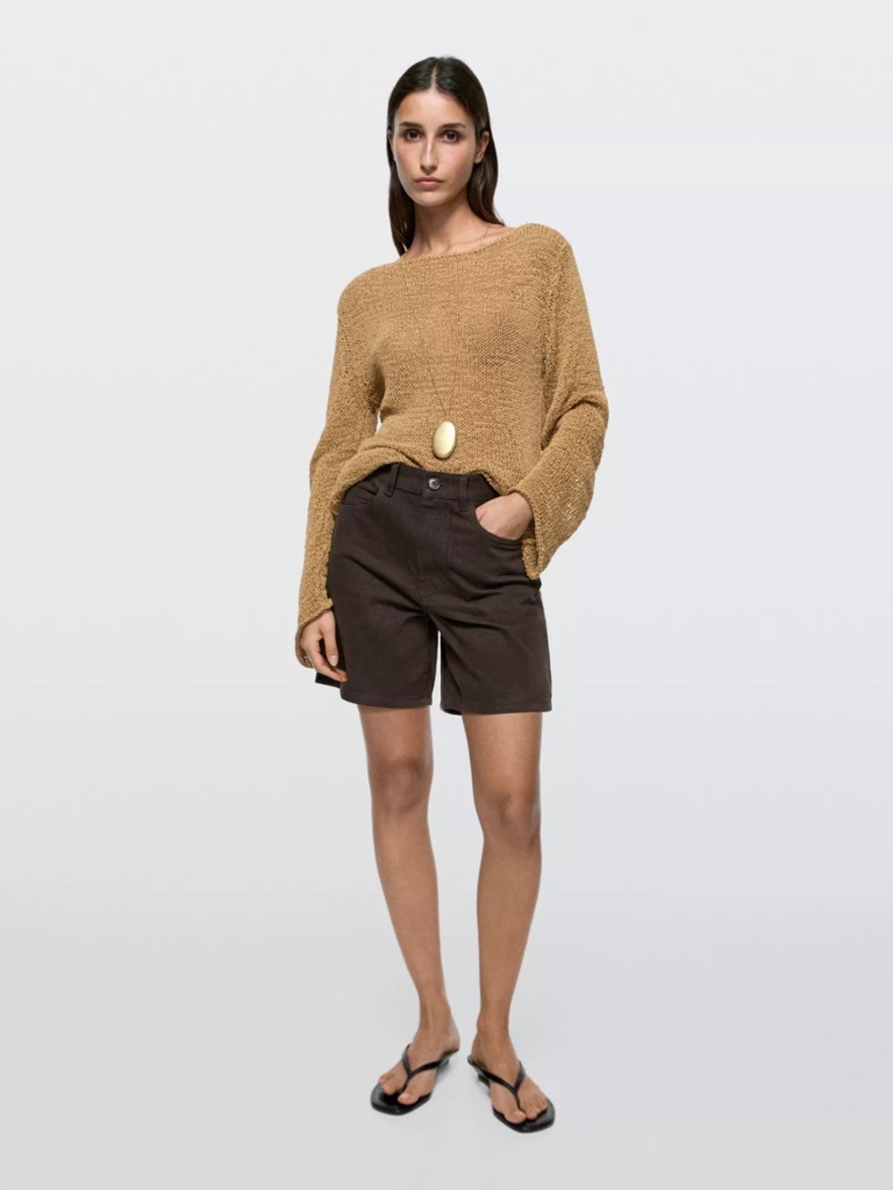 Massimo Dutti Brown Shorts